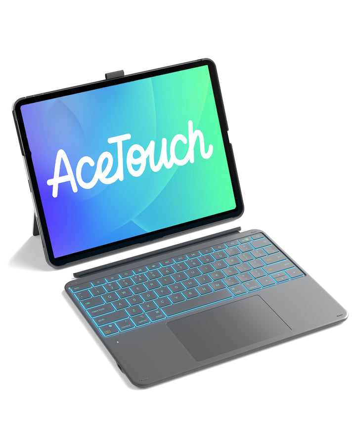 Inateck Detachable Keyboard for iPad Air 13" Keyboard Case (2026/M3/M2) &amp; iPad Pro 12.9", Portrait/Landscape, 7-Color Backlit, Hidden Pencil Holder, AceTouch, KB04122-13A