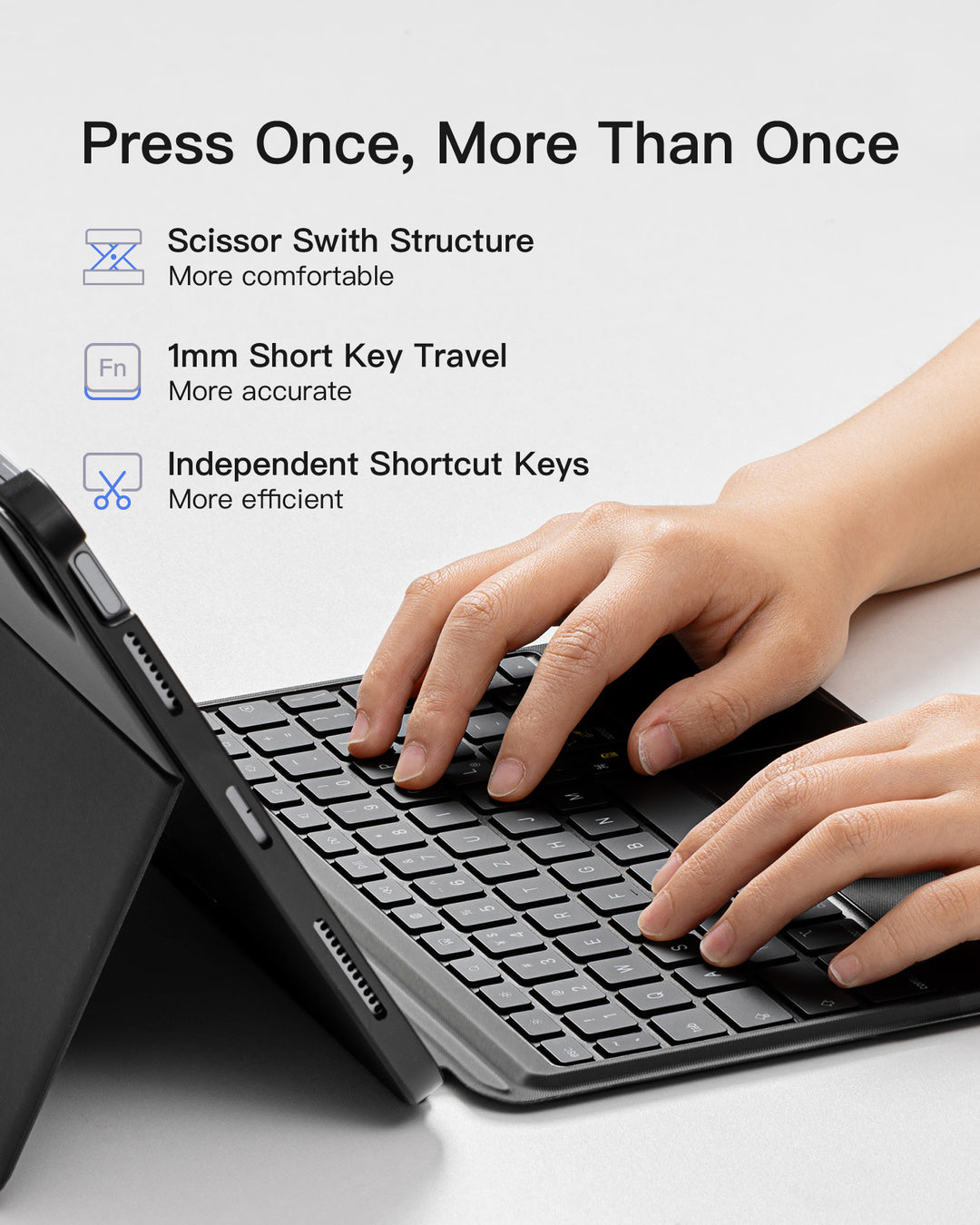 Inateck 11" Detachable Keyboard for iPad Pro 4/3/2/1 &amp; iPad Air 5/4, KB04111