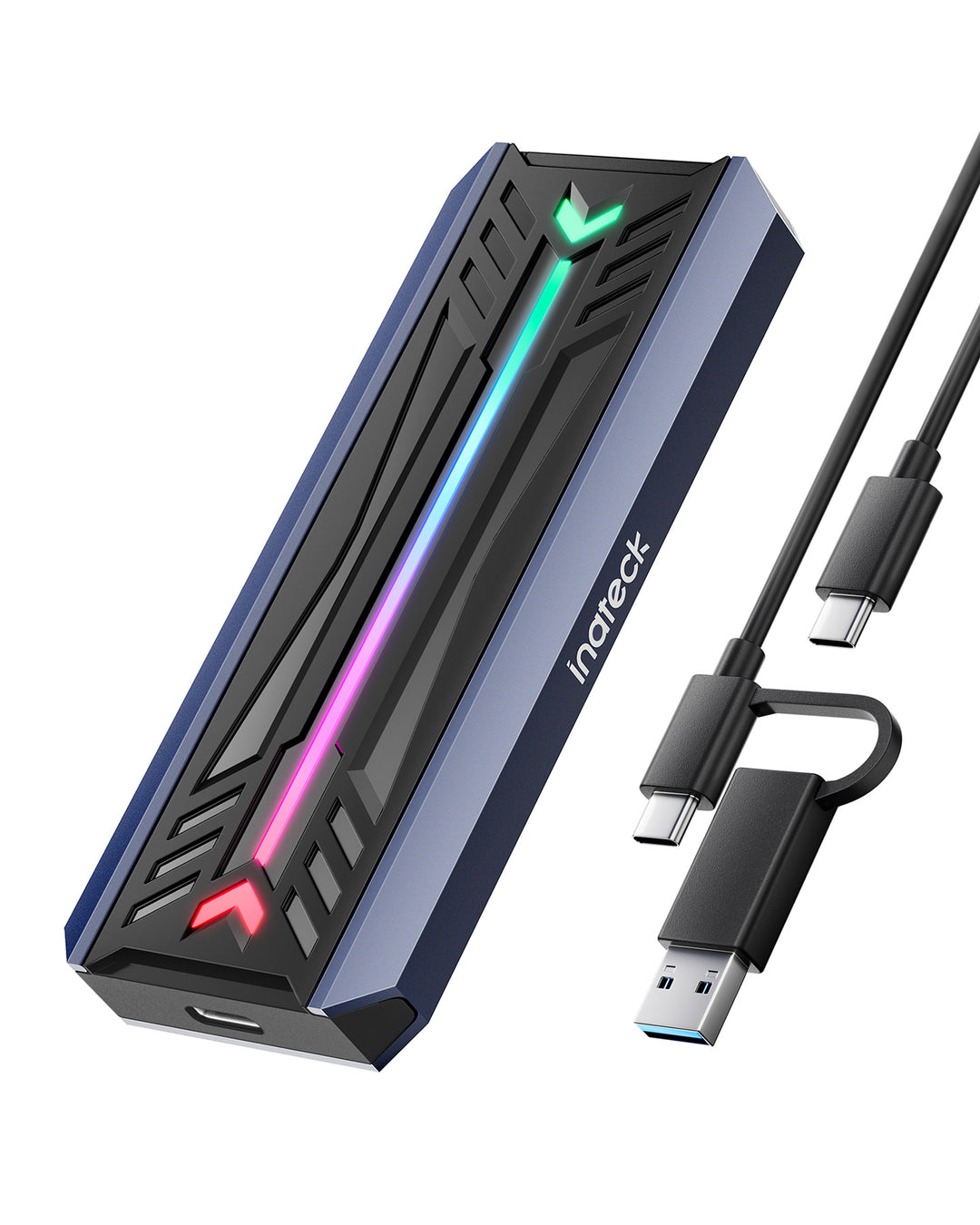 NVMe SATA SSD Enclosure with RGB, USB Gen (10 Gbps