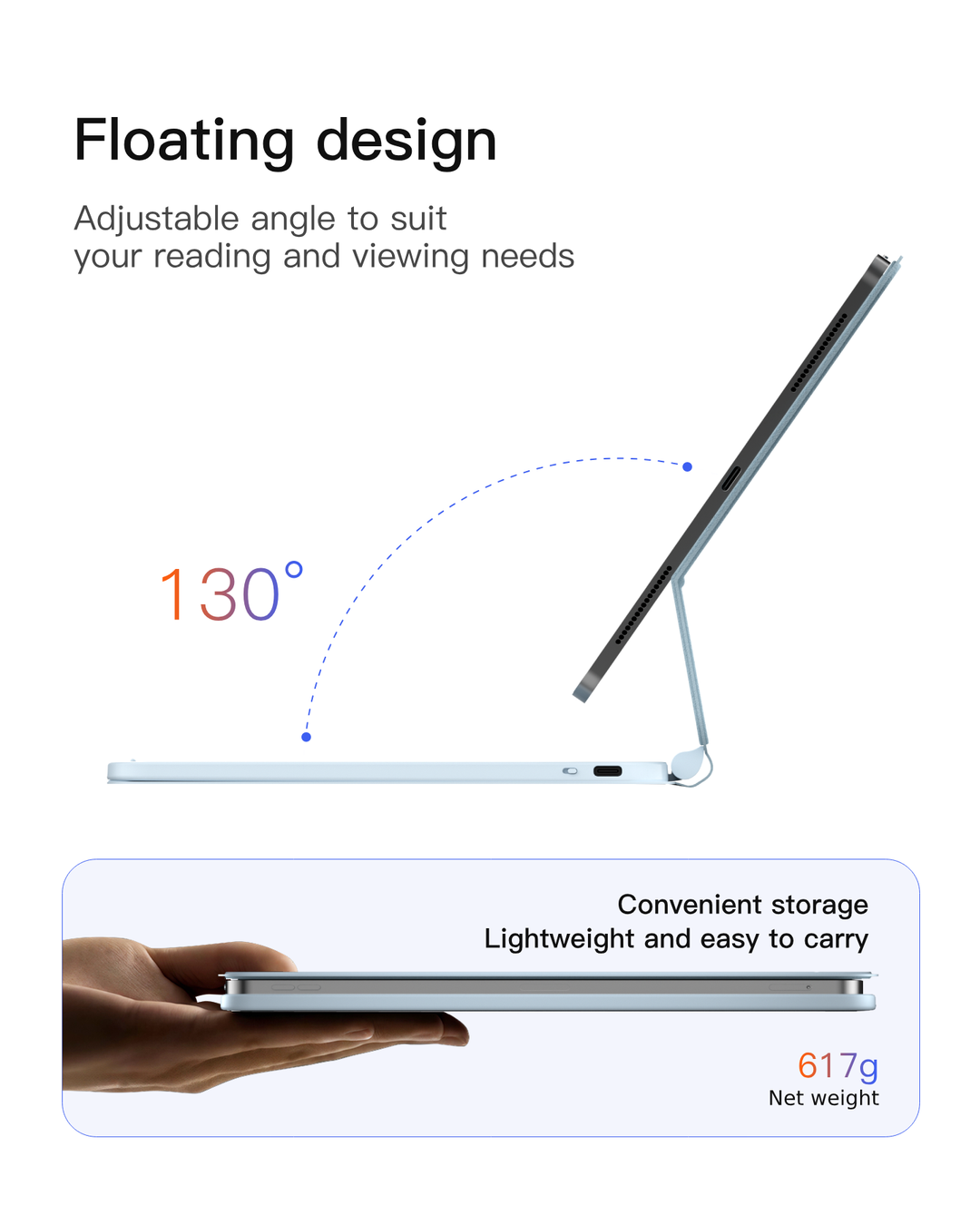 Inateck NeoMagic Magnetic Keyboard Case for iPad 10th Generation 10.9 inch/11th Generation 2025 A16 11 inch, KB09119-10