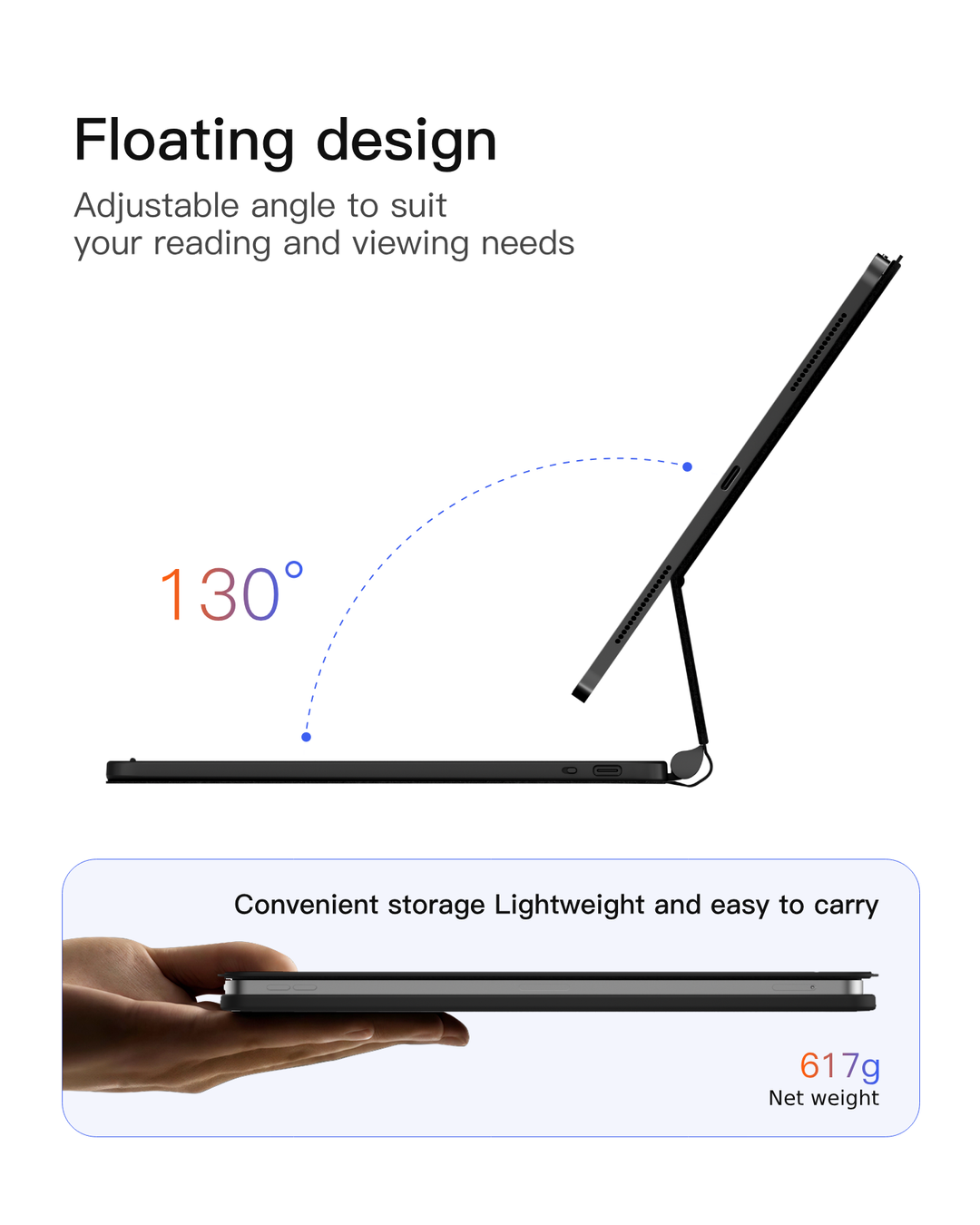 Inateck Magnetic Keyboard Case for Air 11 inch (M4 2026/2025 M3/2024 M2), Easy-Set Keyboard for Air 5/4 Gen, iPad Pro 11