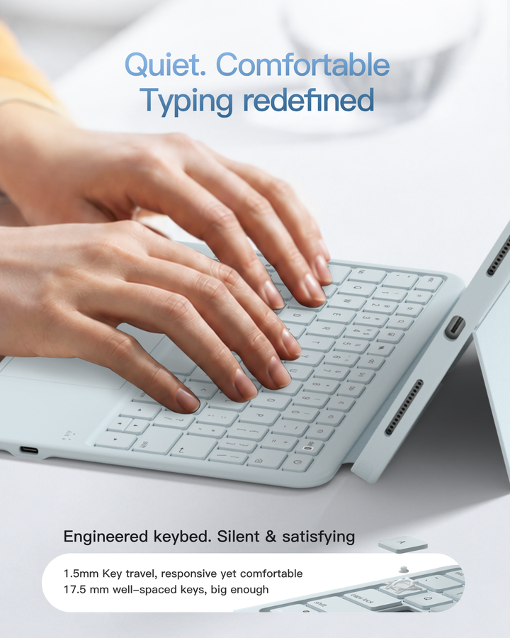 Inateck Detachable AceTouch Protective Keyboard Case for iPad Air 11-inch (M4 2026/M3 2025/M2 2024); iPad Pro 11/Air 5th/4th, QWERTY, KB403-11A | Red Dot Award 2026