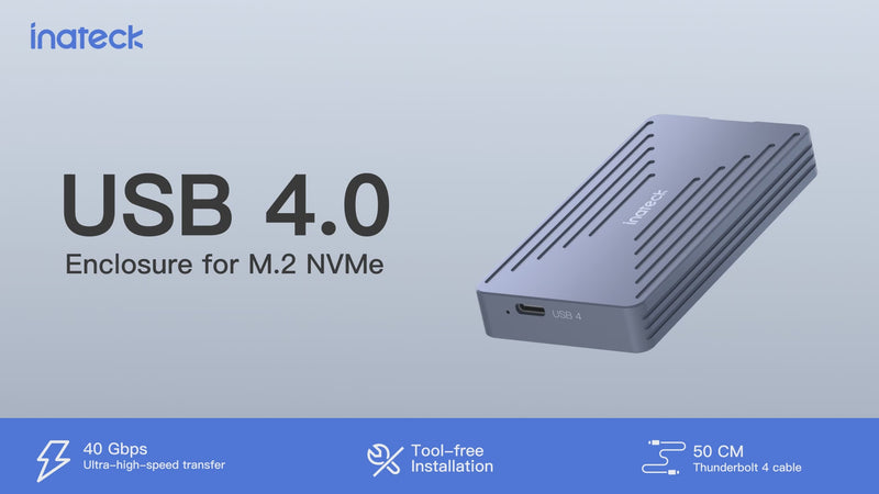 Hard Drive Enclosure for M.2 NVMe with USB 4.0 & 40 Gbps Transmission, FE2028