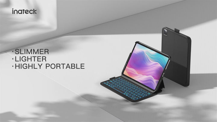 Inateck for iPad 10th/11th Gen Case with Keyboard, Ultralight Keyboard with Pen Holder for A16 2025/10th Gen(2022 10.9"), Air 11" M4/M3/M2 (2026/2025/2024), Air 5/4, Pro 11 4/3/2/1, BK2007