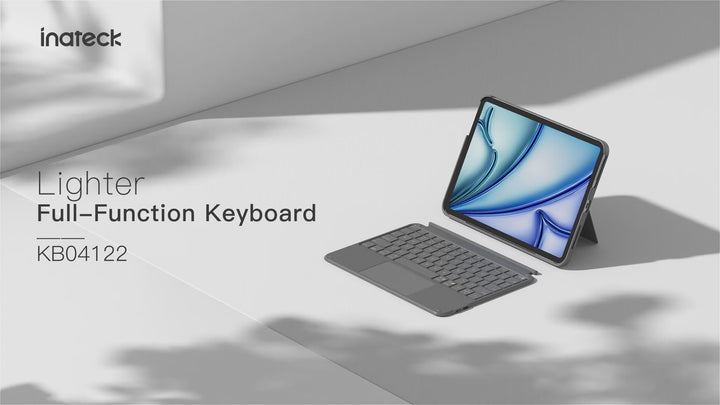 Inateck Ultralight Keyboard for iPad (A16) 11th/10th Gen 2022 (11/10.9 inch), Air 11" M4 2026/M3/M2, Air 5/4th, Pro 11 4/3/2/1th, KB04122