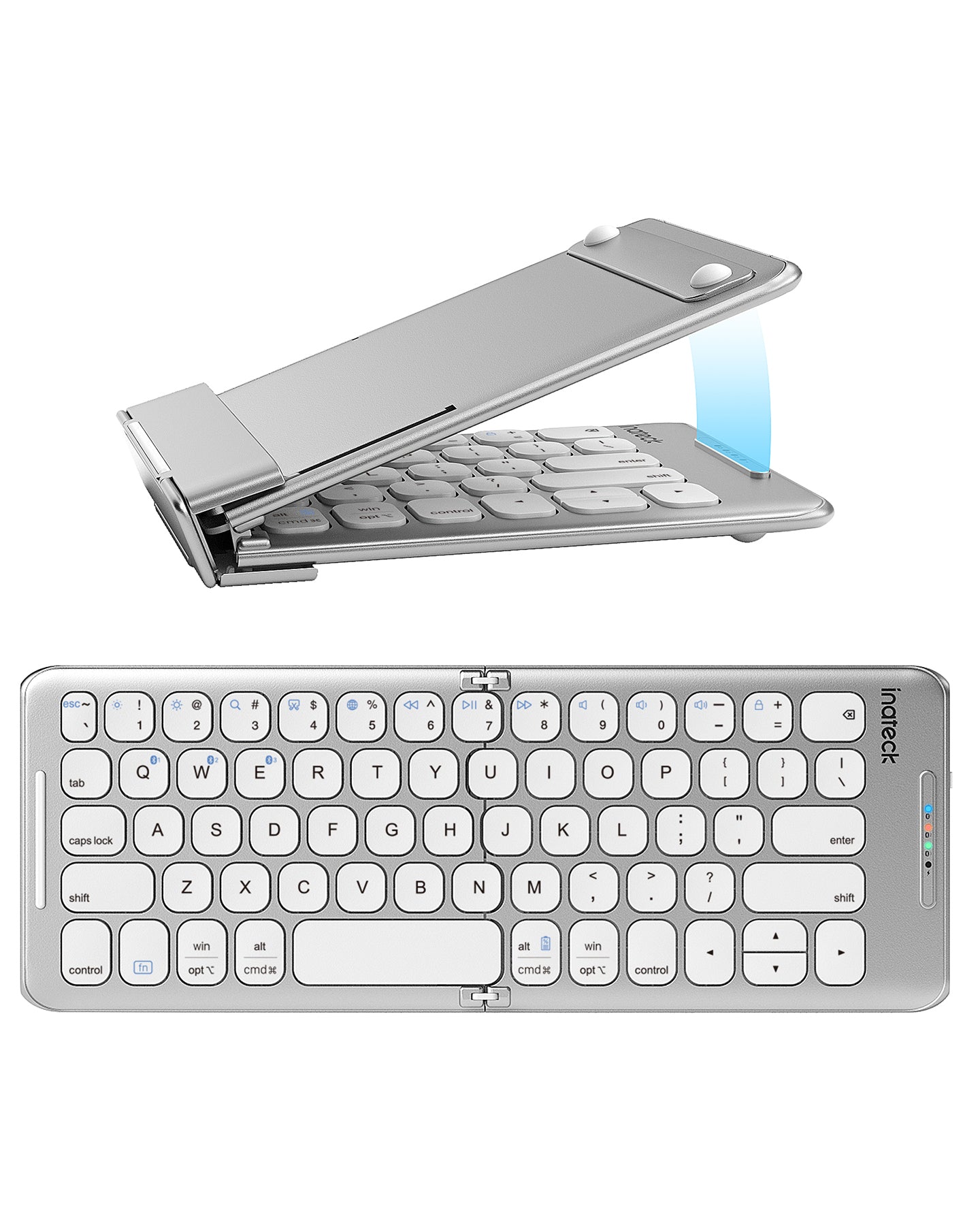 Inateck Foldable Keyboard QWERTZ, Mini Portable with 3 Bluetooth, for iPad/iOS/Samsung/Android/Windows, KB06001