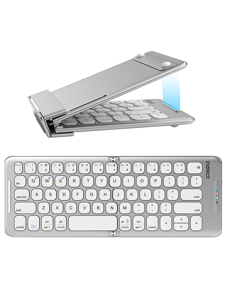 Foldable Keyboard QWERTZ, Mini Portable with 3 Bluetooth, for iPad/iOS/Samsung/Android/Windows, KB06001