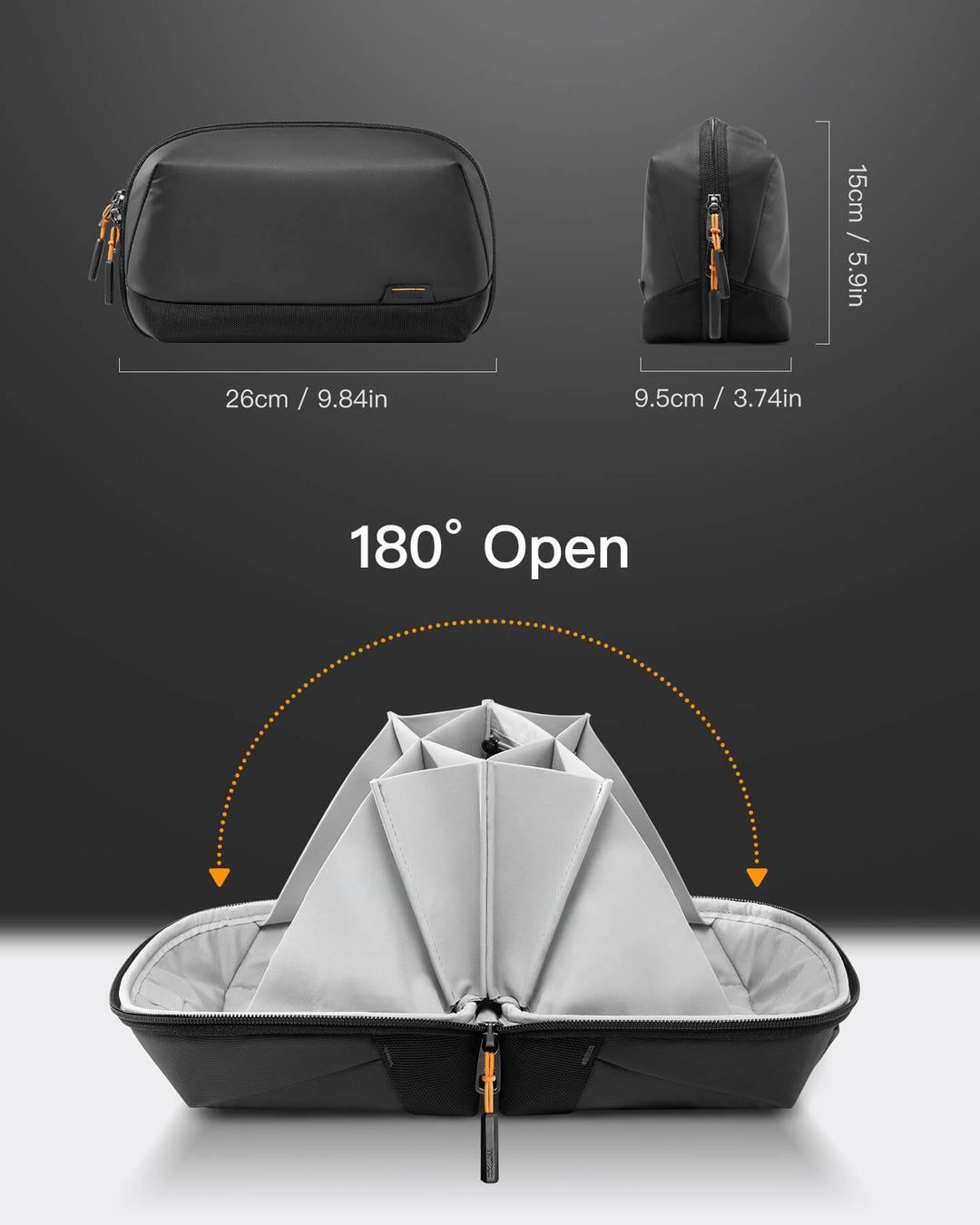 Inateck AB03007 Gadgets Organizer with 180° Open-2