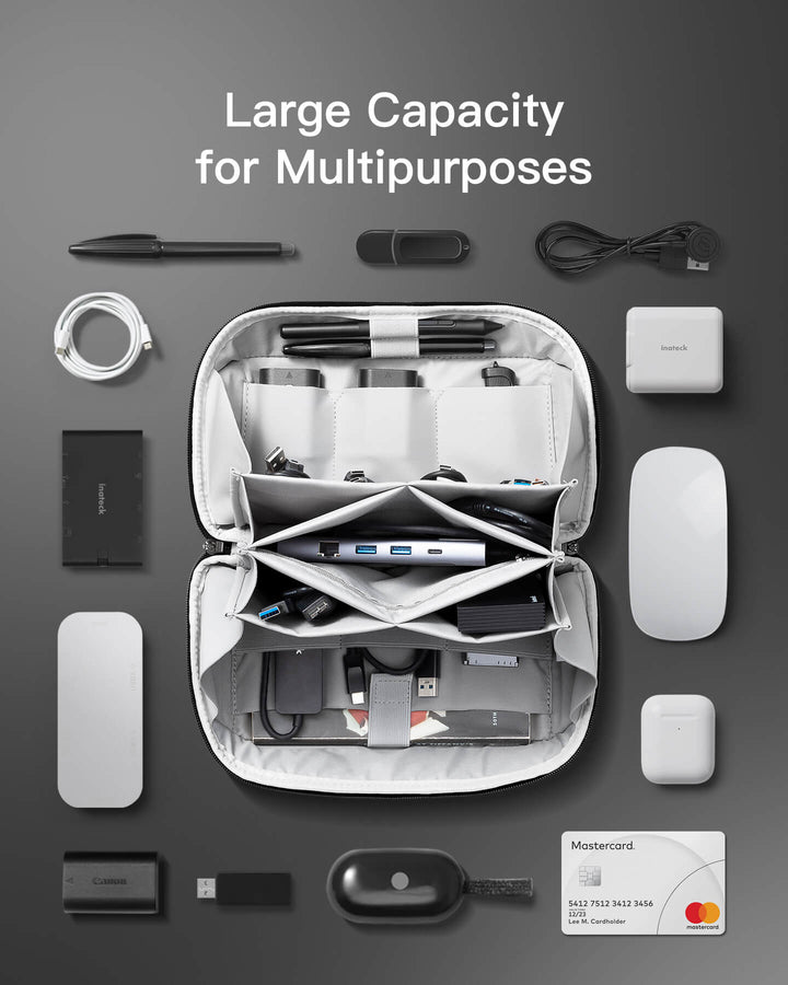Inateck AB03007 Gadgets Organizer with 180° Open-3